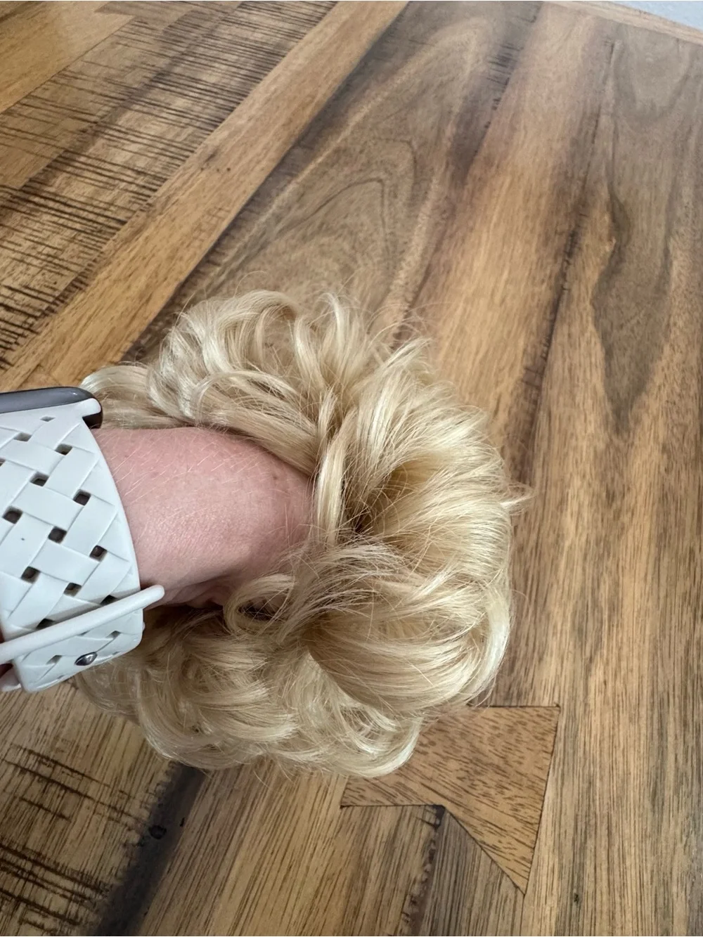 Blonde Curly Hair Scrunchie - Women’s Hair Accessory
